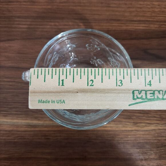 Savannah Vintage Anchor Hocking Flower Clear Glass Punch Tea Cups Mugs Set Of 6 - Picture 6 of 7